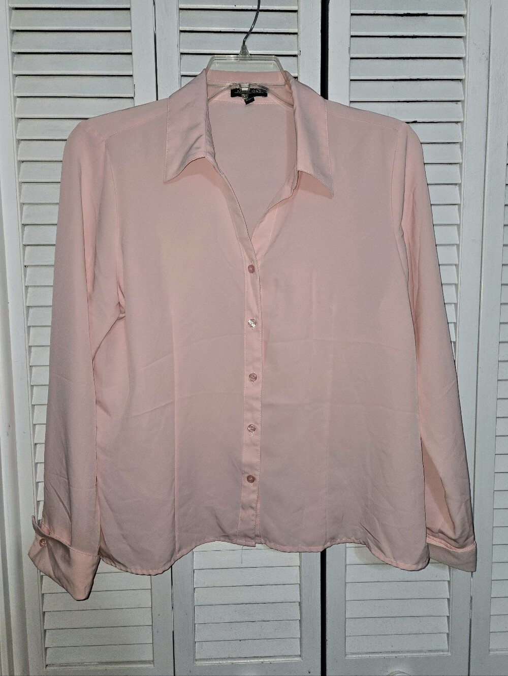 Notations Pale Pink Button-Up Women's L Blouse